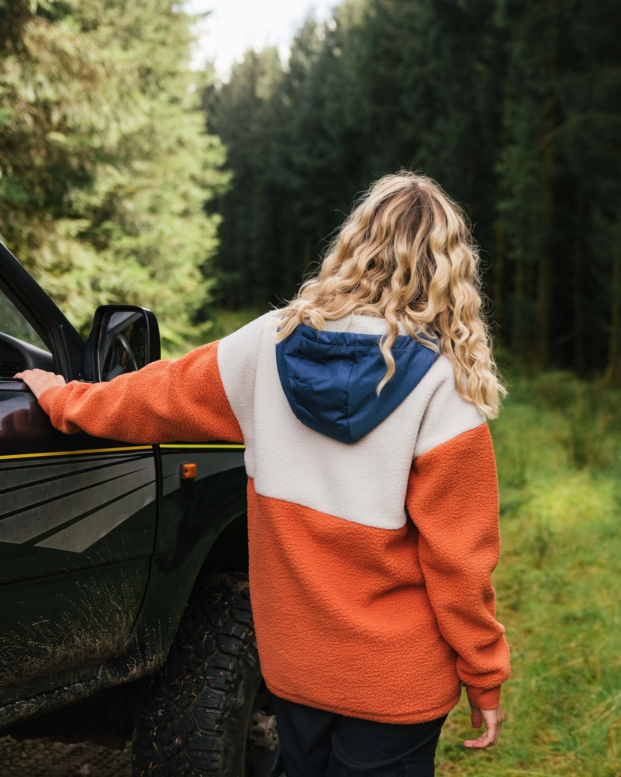 Maren Half Zip Recycled Sherpa Fleece - Burnt Orange