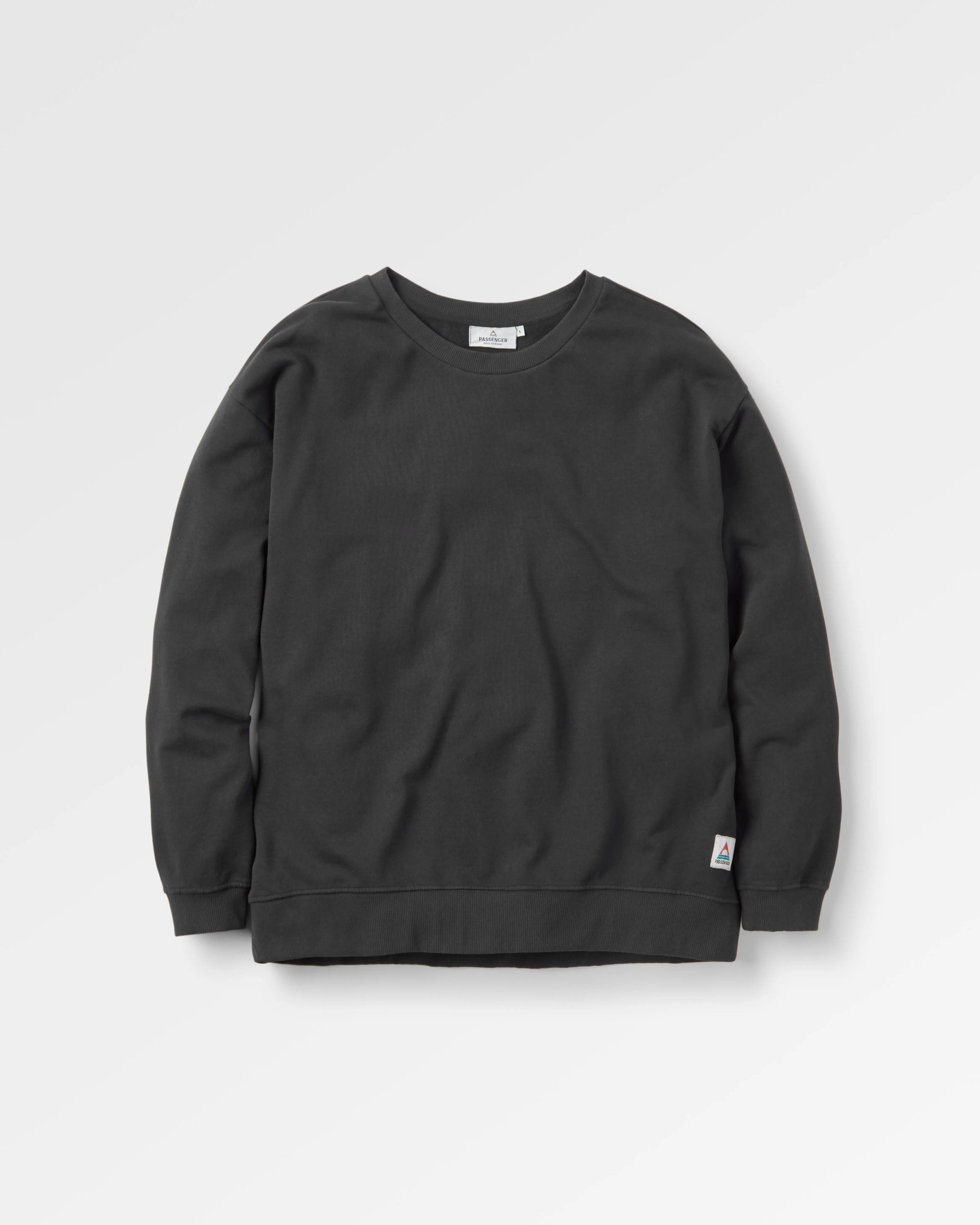 Heritage Recycled Cotton Oversized Sweatshirt - Black