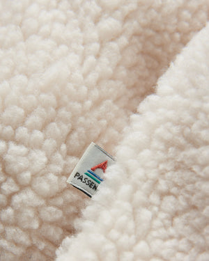 Clover Recycled Cotton-Lined Sherpa Fleece - Vintage White