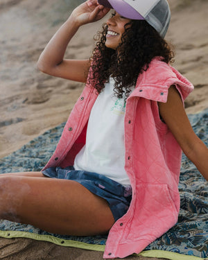 Clementine Recycled Quilted  Vest - Shell Pink