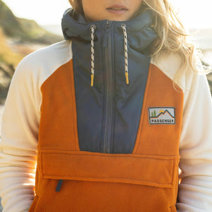 Alexander Recycled Polar Hooded Fleece - Sunrise Orange