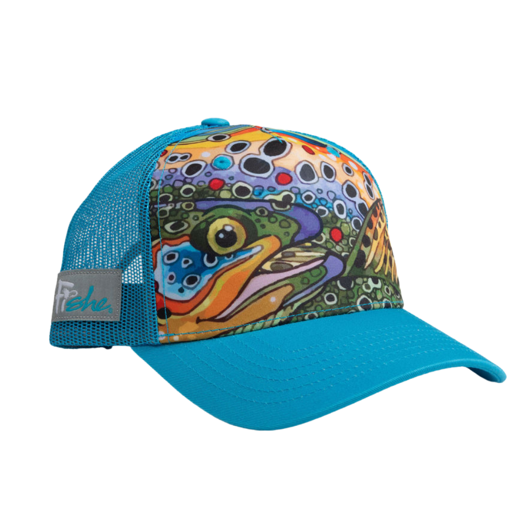 Unbound Brown Abstract Trucker Hat