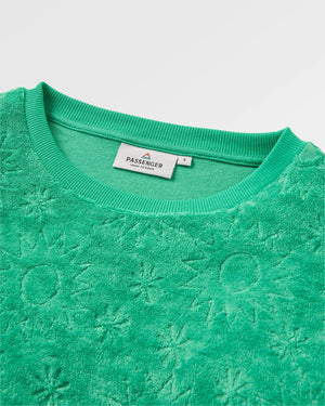 Vibes Textured Long Sleeve Top - Green Spruce