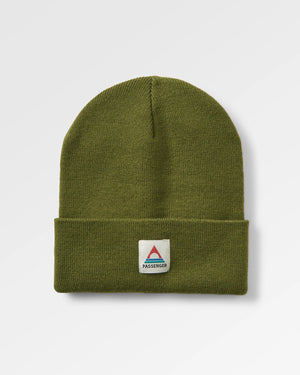 Core Recycled Acrylic High-Top Beanie - Khaki Green