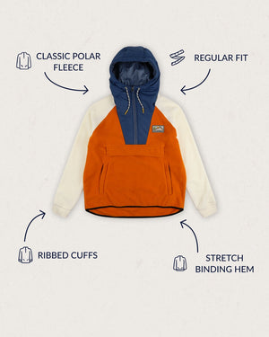 Alexander Recycled Polar Hooded Fleece - Sunrise Orange