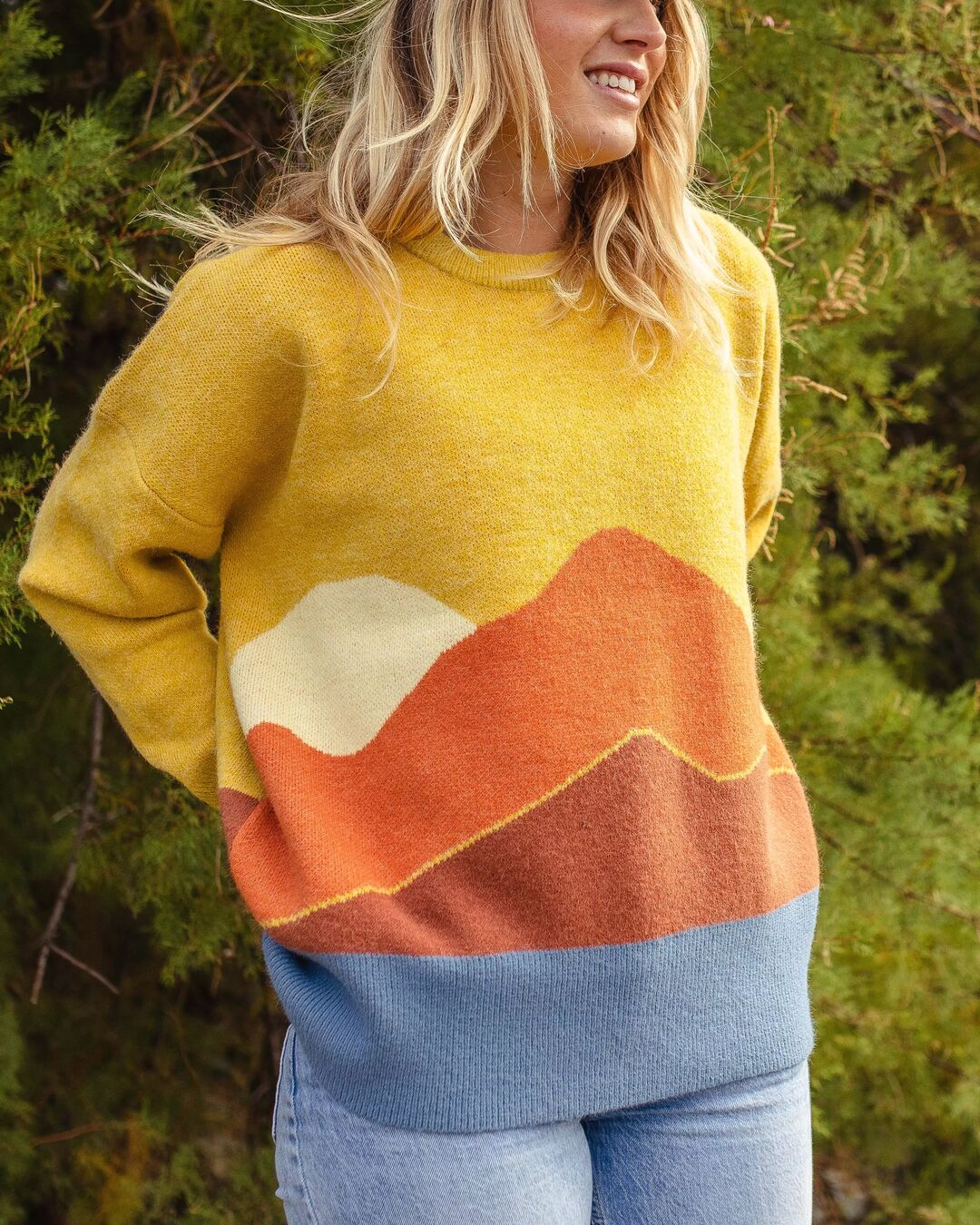 Vista Recycled Knitted Sweater - Amber Gold