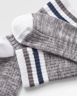 Organic Mid-weight Rib Socks - Gray Marl