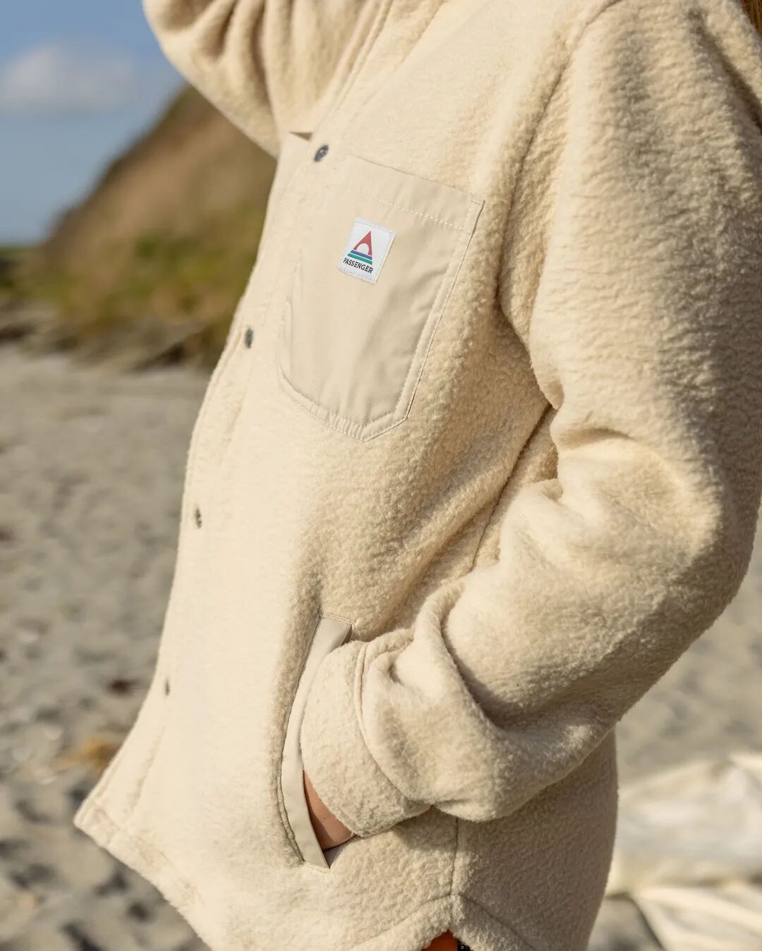 Recycled Rappel Sherpa Oversized Shirt - Oatmeal