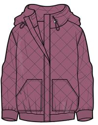 Clementine Recycled Quilted Button Up Hoodie - Mauve Haze