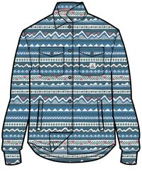 East Recycled Polar Fleece Long Sleeve Shirt - Mountain Geo Tidal Blue