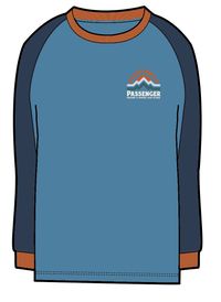 Riser Recycled Cotton Long Sleeve T-Shirt - Atlantic Blue