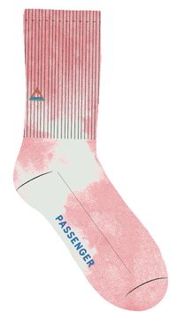 Organic Mid-weight Crew Socks - Tie Dye Shell Pink