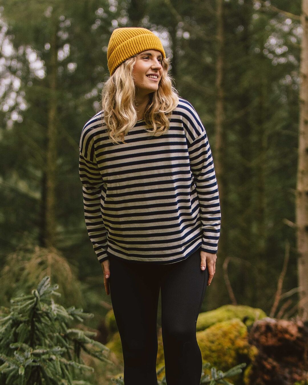 Panorama Striped Long Sleeve T-Shirt - Deep Navy