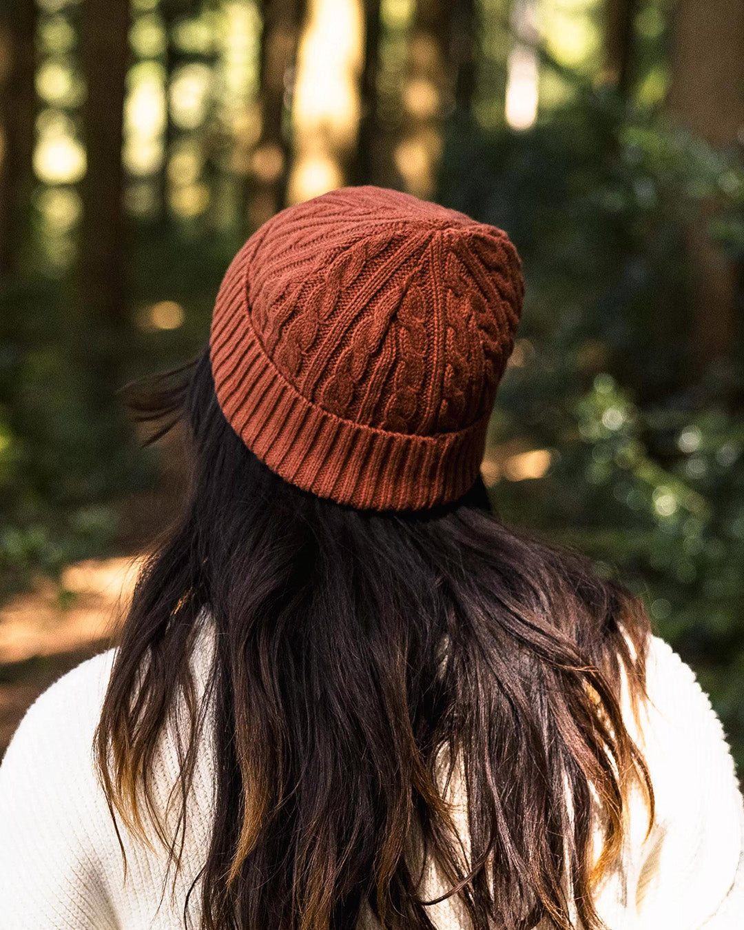 Fireside Recycled Cable Knit Beanie - Baked Clay