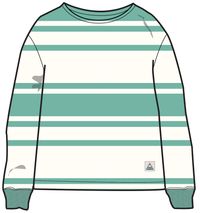 Graceful Textured Long Sleeve Top - Greenlake Stripe