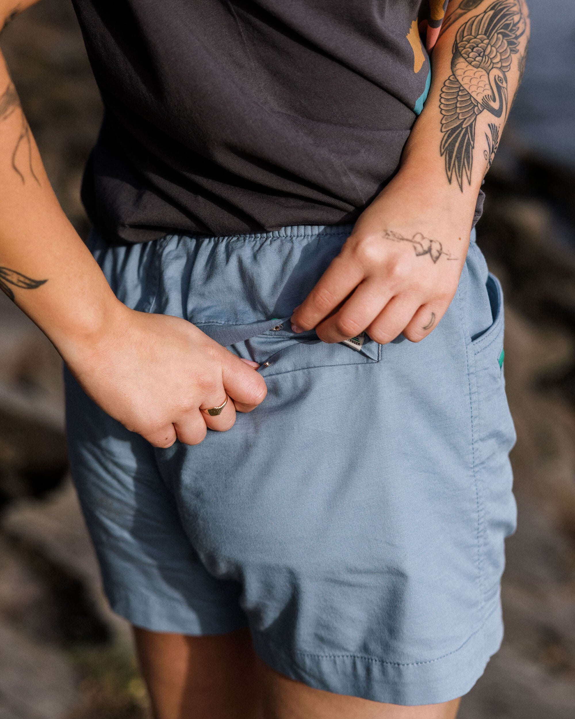 Basswood Organic Cotton Shorts - Faded Denim