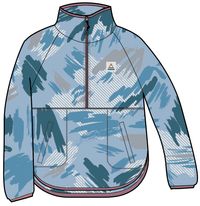 Sorrel Recycled Polar Fleece - Abstract Mountain Blue Fog