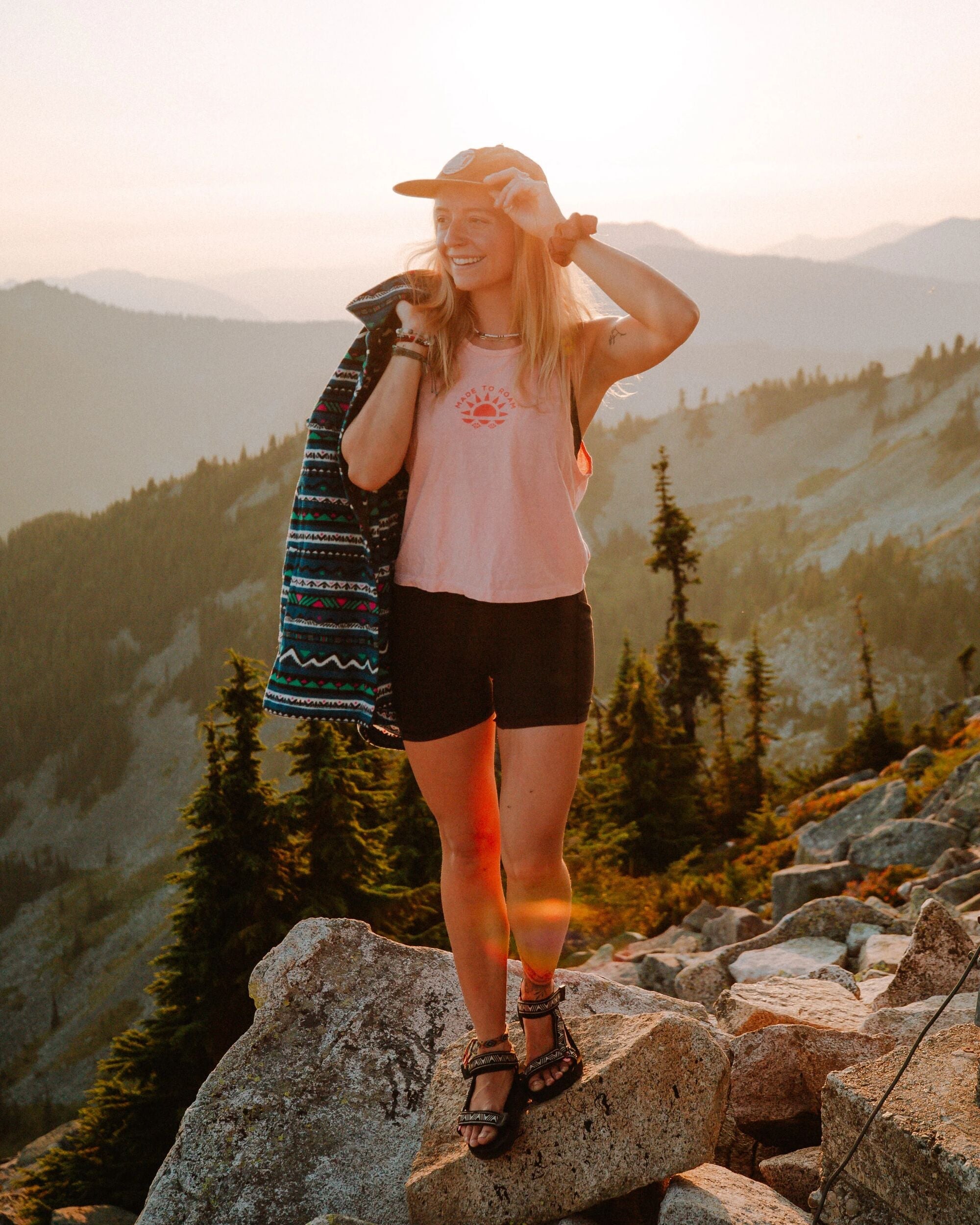 Sunburst Organic Tank Top - Soft Shell Pink