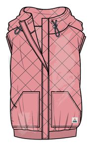 Clementine Recycled Quilted  Vest - Shell Pink