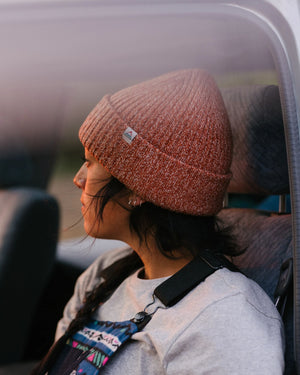 Fisherman Marl Beanie - Burnt Orange