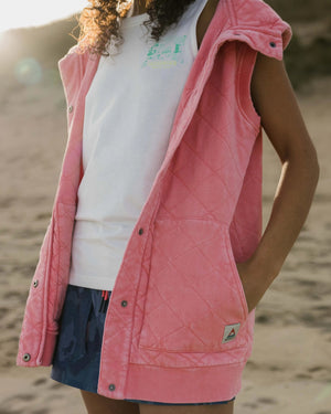 Clementine Recycled Quilted  Vest - Shell Pink