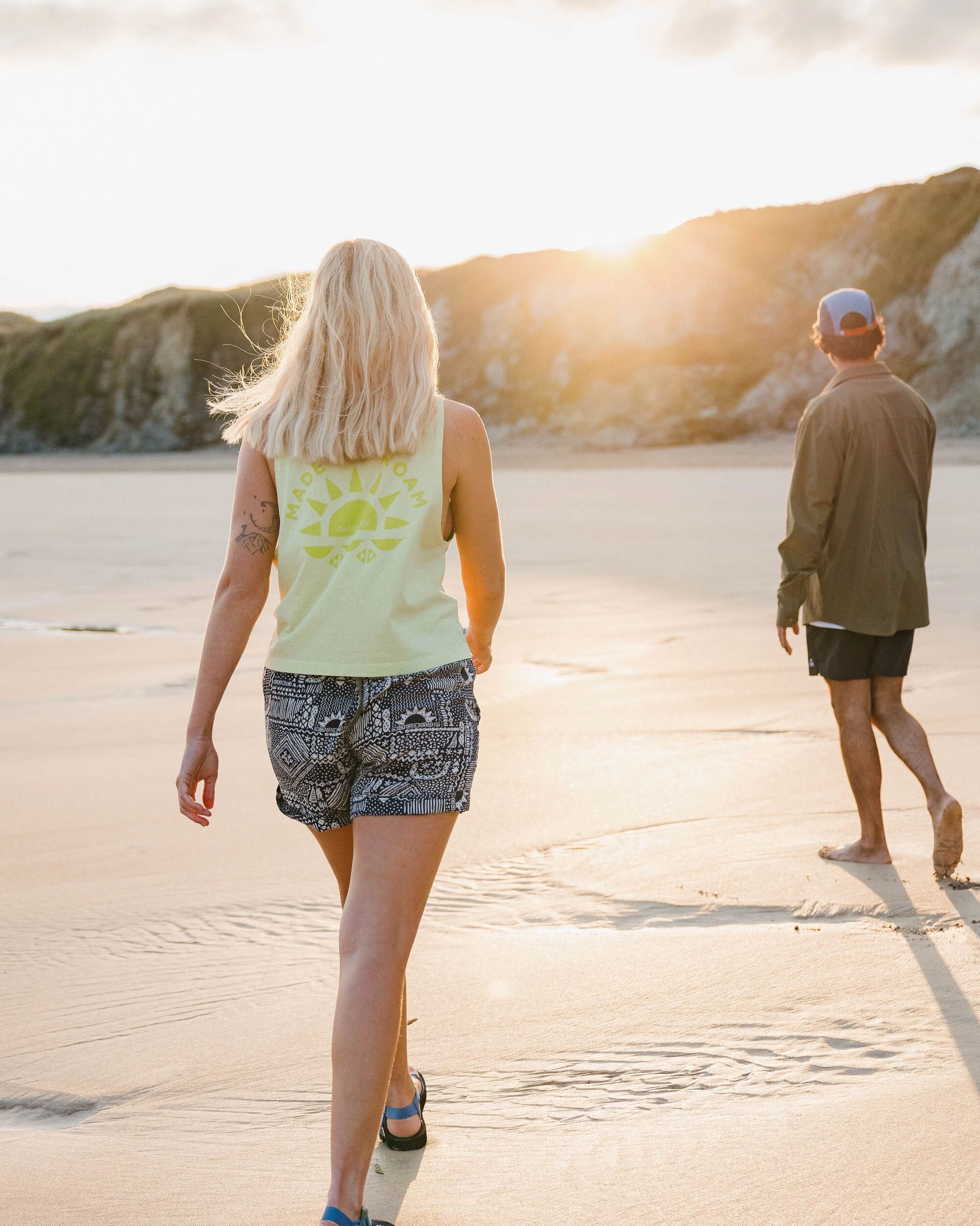 Sunburst Organic Tank Top - Soft Lime Juice