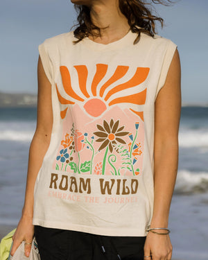 Roam Wild Recycled Cotton Tank Top - Birch