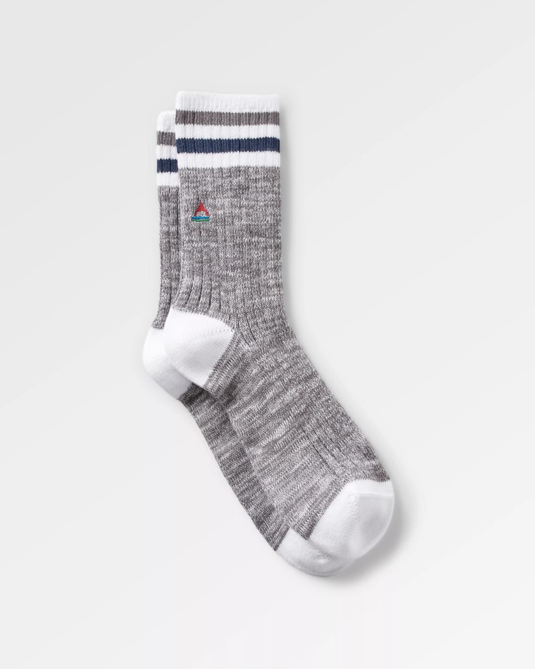 Organic Mid-weight Rib Socks - Gray Marl