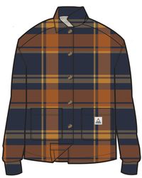 Flint Organic Cotton Shirt Jacket - Rich Navy/Burnt Orange